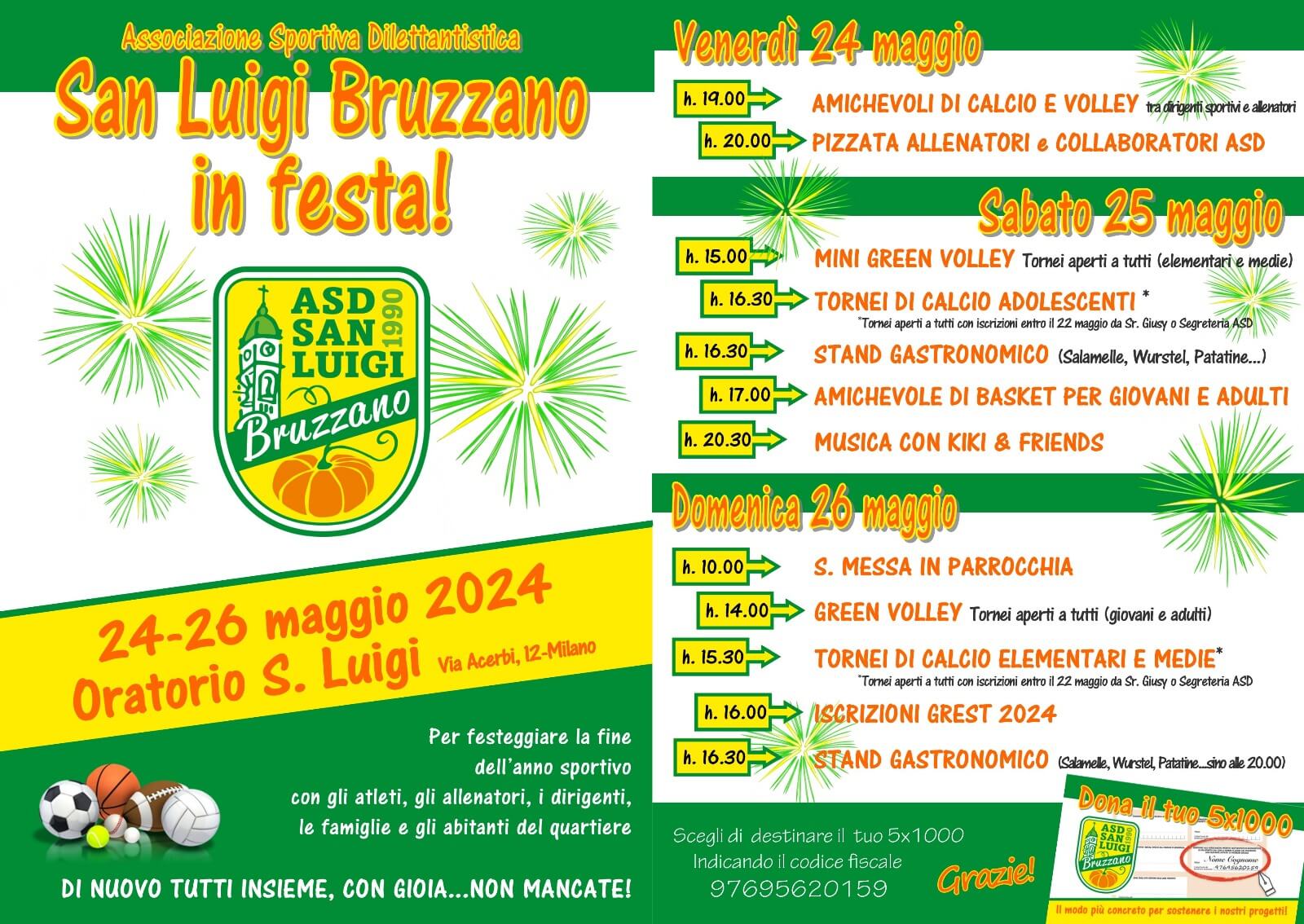 festa ASD San Luigi Bruzzano dal 24 al 26 Maggio